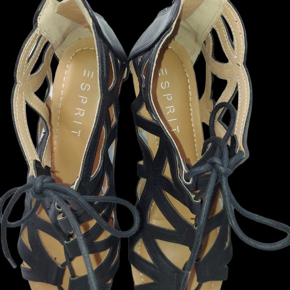 Esprit Black Platform Gladiator Sandal Women's Size 8 - Picture 4 of 7